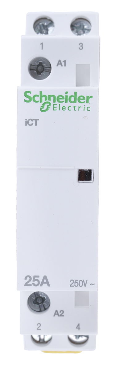 Schneider Electric Acti 9 ICT iCT Contactor, 230 V ac Coil, 2-Pole, 25 A, 2NO, 250 V ac