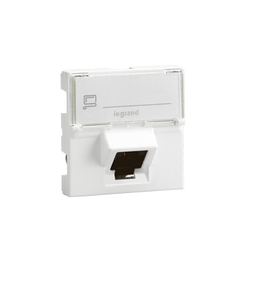 Legrand Mosaic Series RJ45 Socket, Flush Mount, Cat6