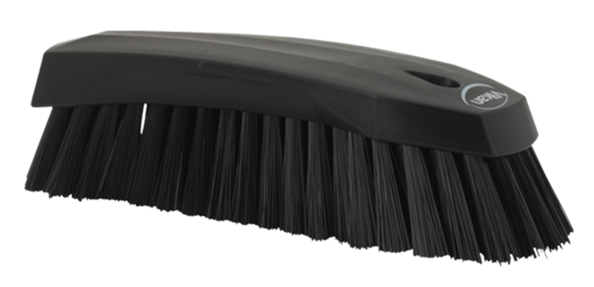 Vikan Hard Bristle Black Scrubbing Brush, 36mm bristle length, Polyester bristle material