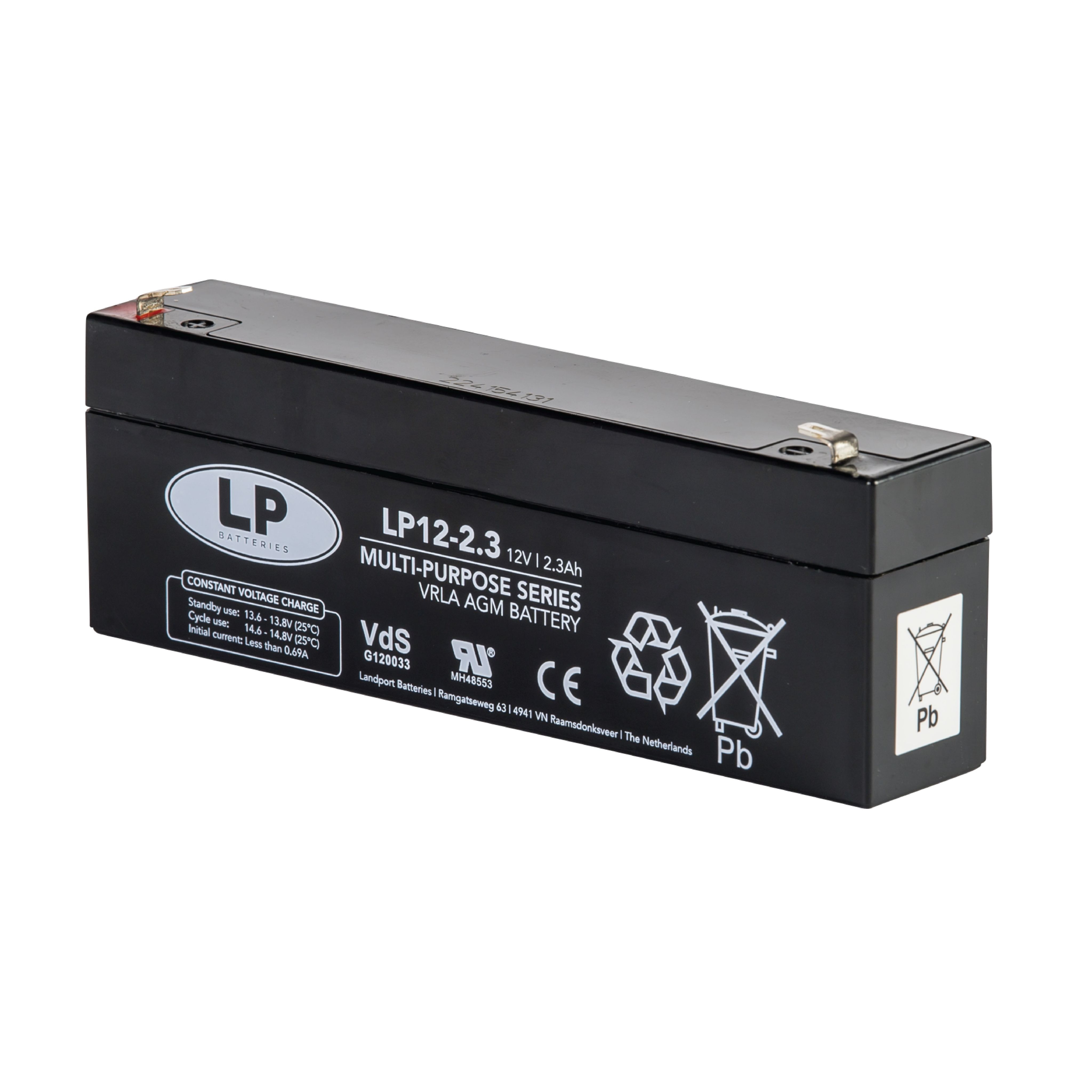 Landport Batteries 12V T1 Lead Acid Battery, 2.3Ah