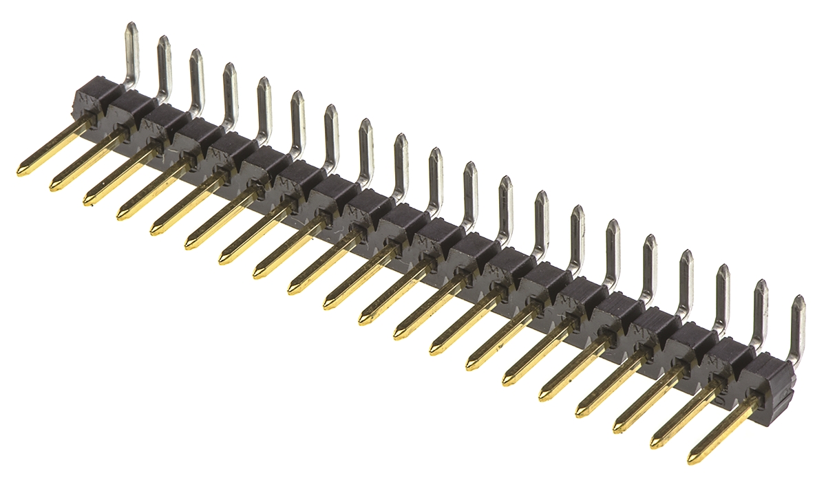 Molex C-Grid III Series Right Angle Through Hole Pin Header, 20 Contact(s), 2.54 mm Pitch, 1 Row, Unshrouded