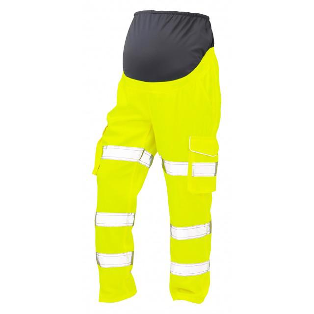 Leo Workwear CM01-Y Yellow Hi Vis Trouser Waterproof, Stain Resistant 82 to 98 cm L Leg Length 29in
