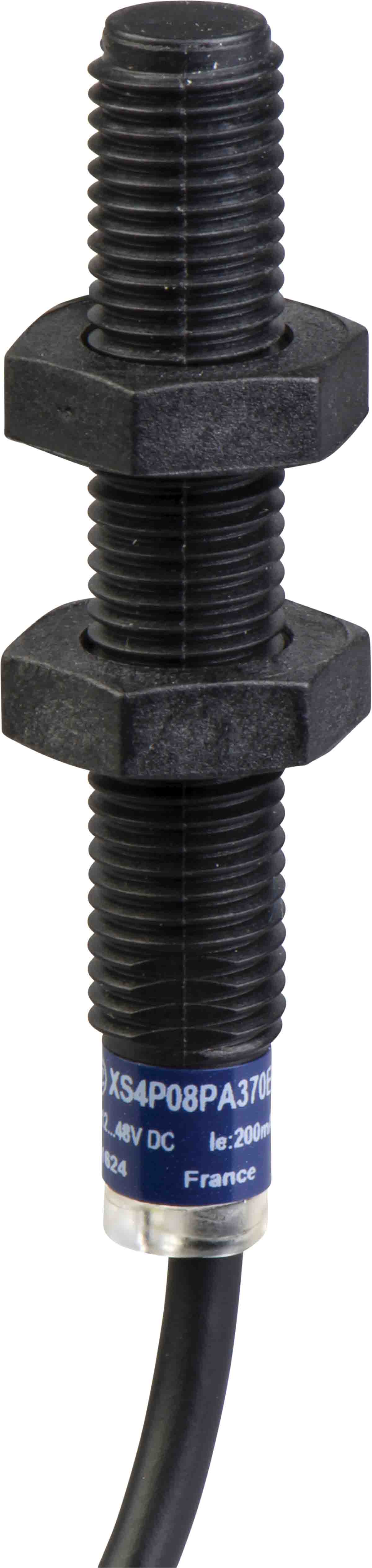 Telemecanique Sensors Inductive Threaded Barrel Proximity Sensor, M8, 2.5 mm Detection, PNP NO, 12 → 48 V dc