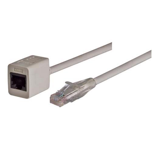 L-ComTRD, 3m Cat6, Grey RJ45 to Male RJ45 Female, Unshielded Unshielded, Terminated PVC Sheath