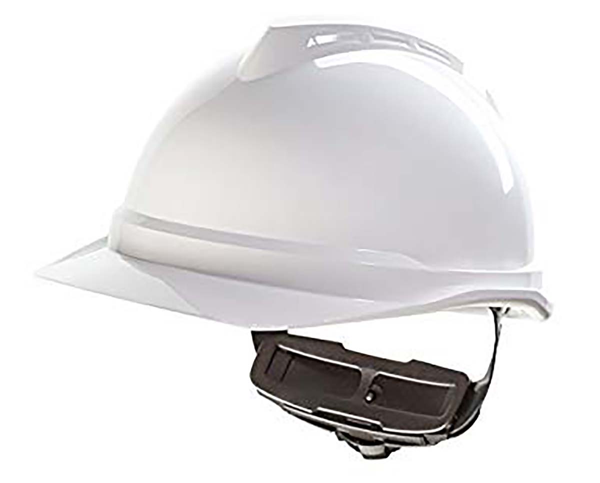 MSA Safety V-Gard 500 White Safety Helmet, Adjustable