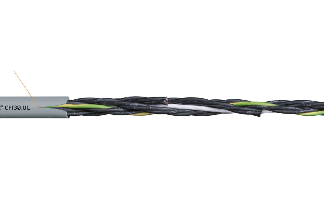 Igus Chainflex CF130.UL Control Cable, 4 Cores, 0.5 mm² 20 AWG, Unscreened, 25 m, Grey Polyvinyl Chloride Sheath