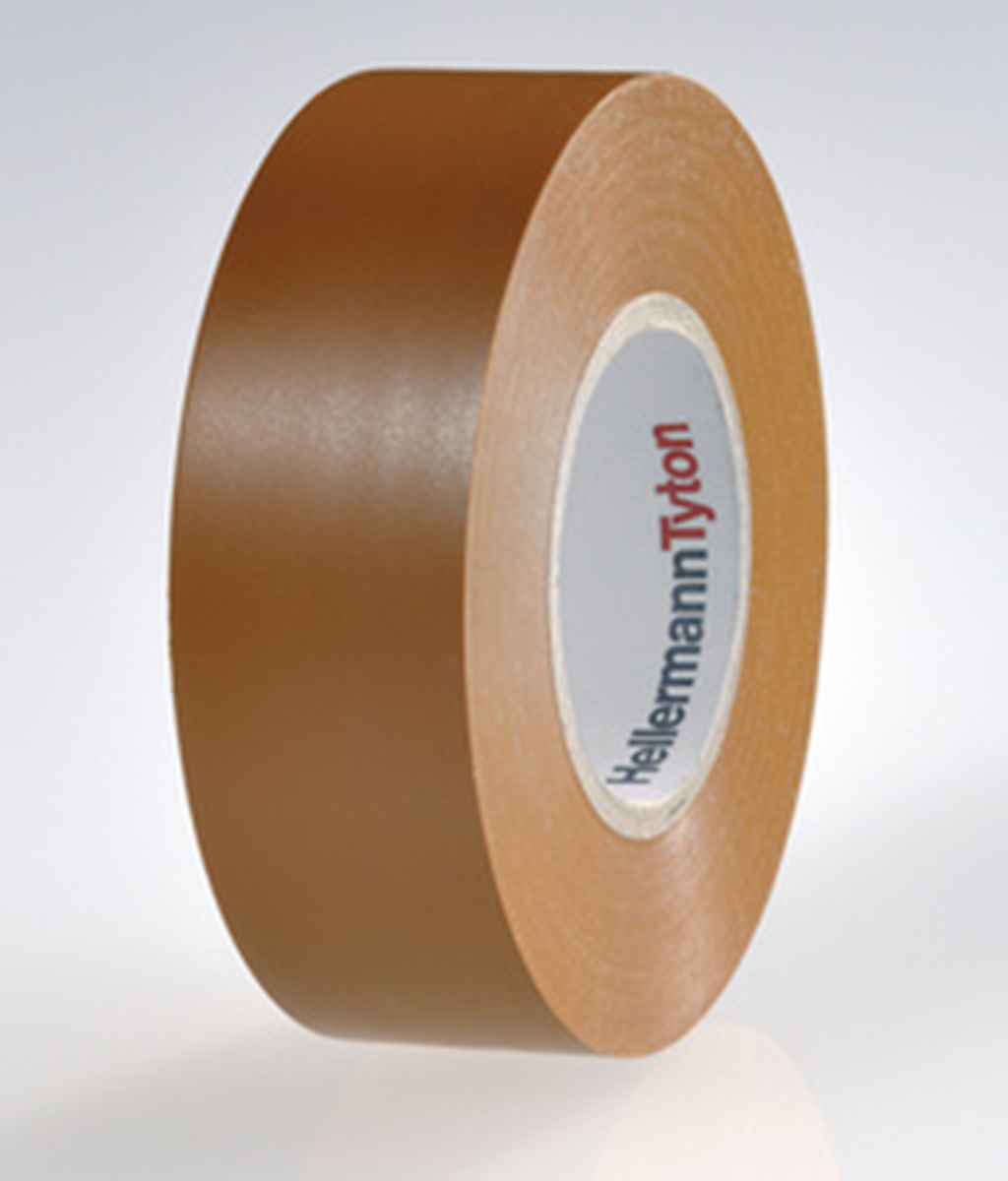 HellermannTyton HelaTape Flex Brown Electrical Tape, 19mm x 20m