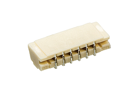 JST XSR Series Straight Surface PCB Header, 6 Contact(s), 0.6 mm Pitch, 1 Row, Shrouded
