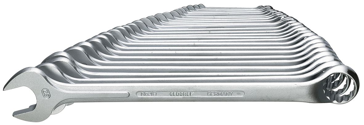 Gedore 1 B (MM) Series 26-Piece Spanner Set, 6 → 32 mm, Vanadium Steel
