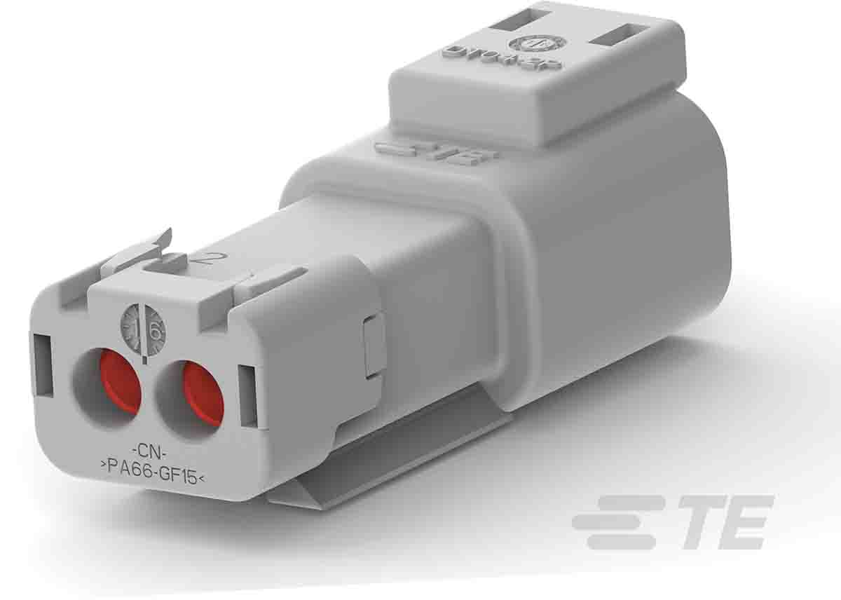 Deutsch, DEUTSCH DT Automotive Connector Socket Grey Cable Mount 2 Way, Screw Termination DT04-2P-TE31 / 1-2303812-1