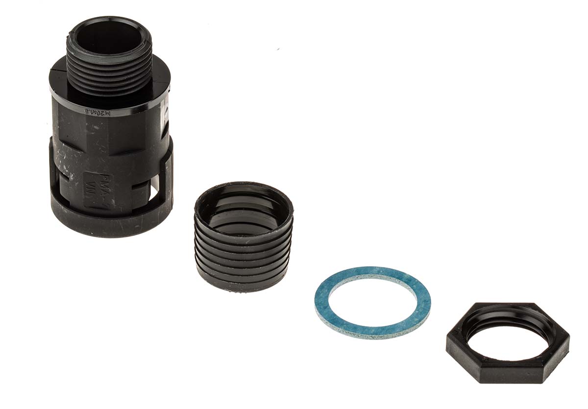 PMA Straight, Conduit Fitting, 17mm Nominal Size, M20, PA 6, Black IP68 rating