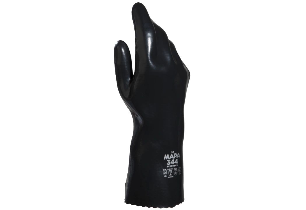 Mapa FLUOTECH 344 Black Fluorelastomer Work Gloves, Size 9