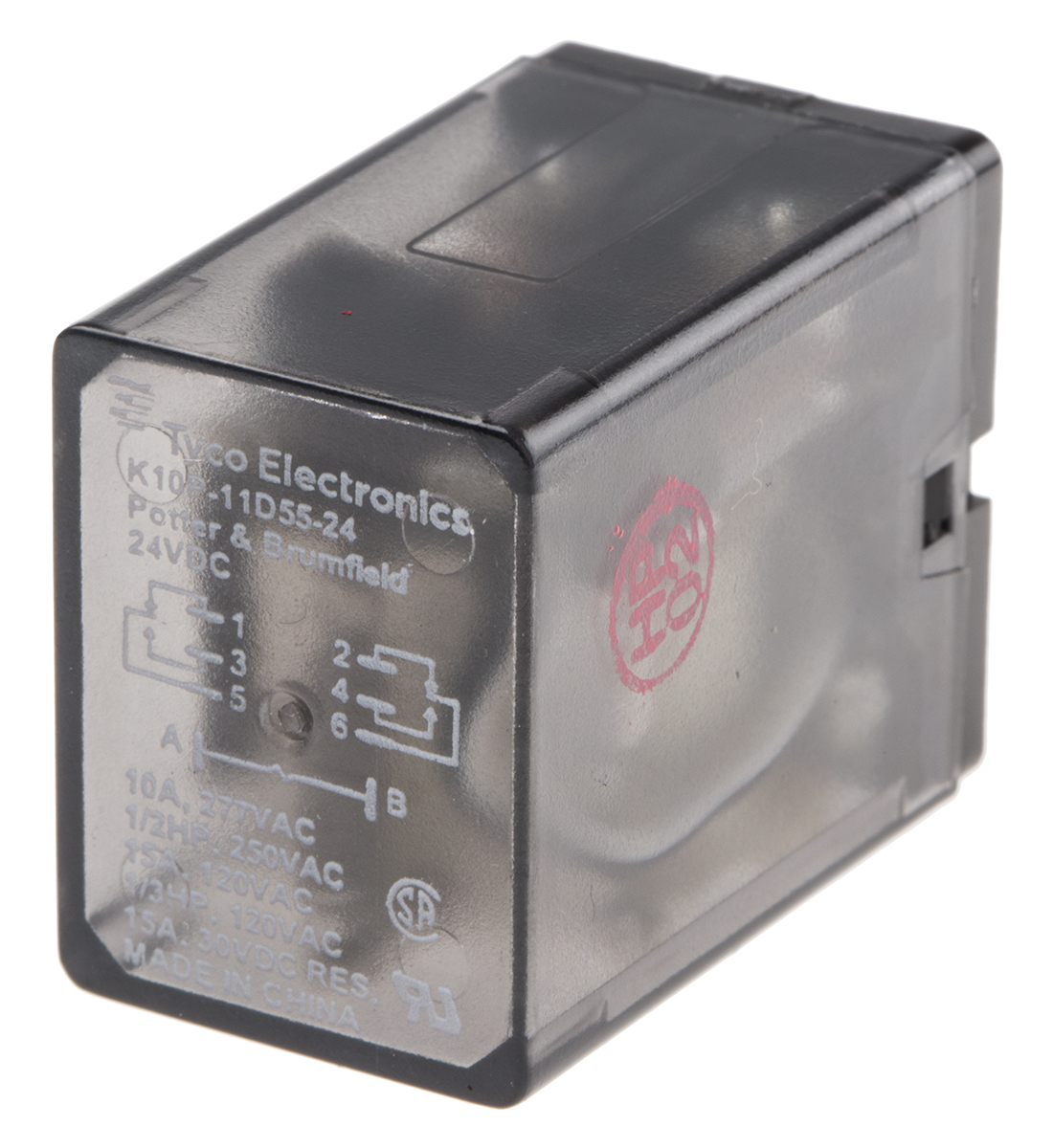 TE Connectivity PCB Mount Power Relay, 24V dc Coil, 15A Switching Current, DPDT