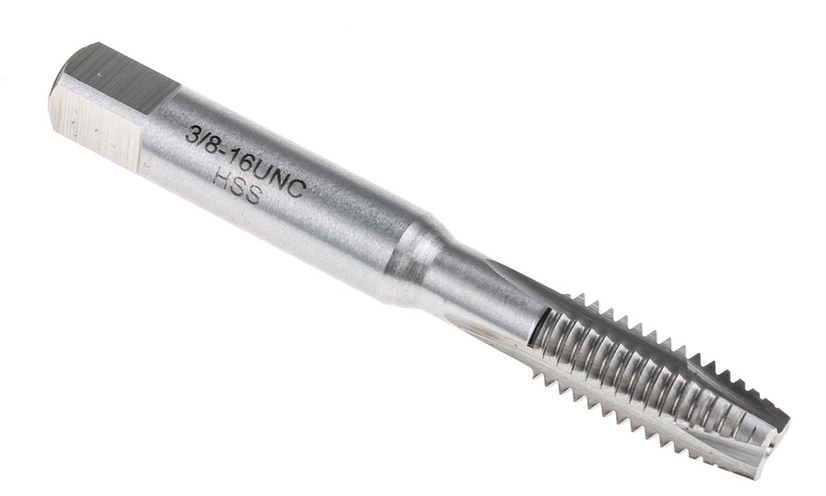 RS PRO Threading Tap HSS 1-Piece UNC Standard Manual or machine tap 3/8-16 UNC Thread