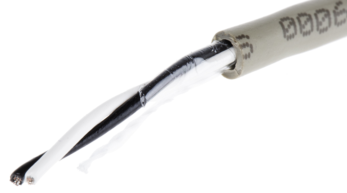 Alpha Wire ProTekt Series Data Cable, 1 Pairs, 2 Cores, 0.35 mm², Unscreened, 22 AWG, 50m, None Shield
