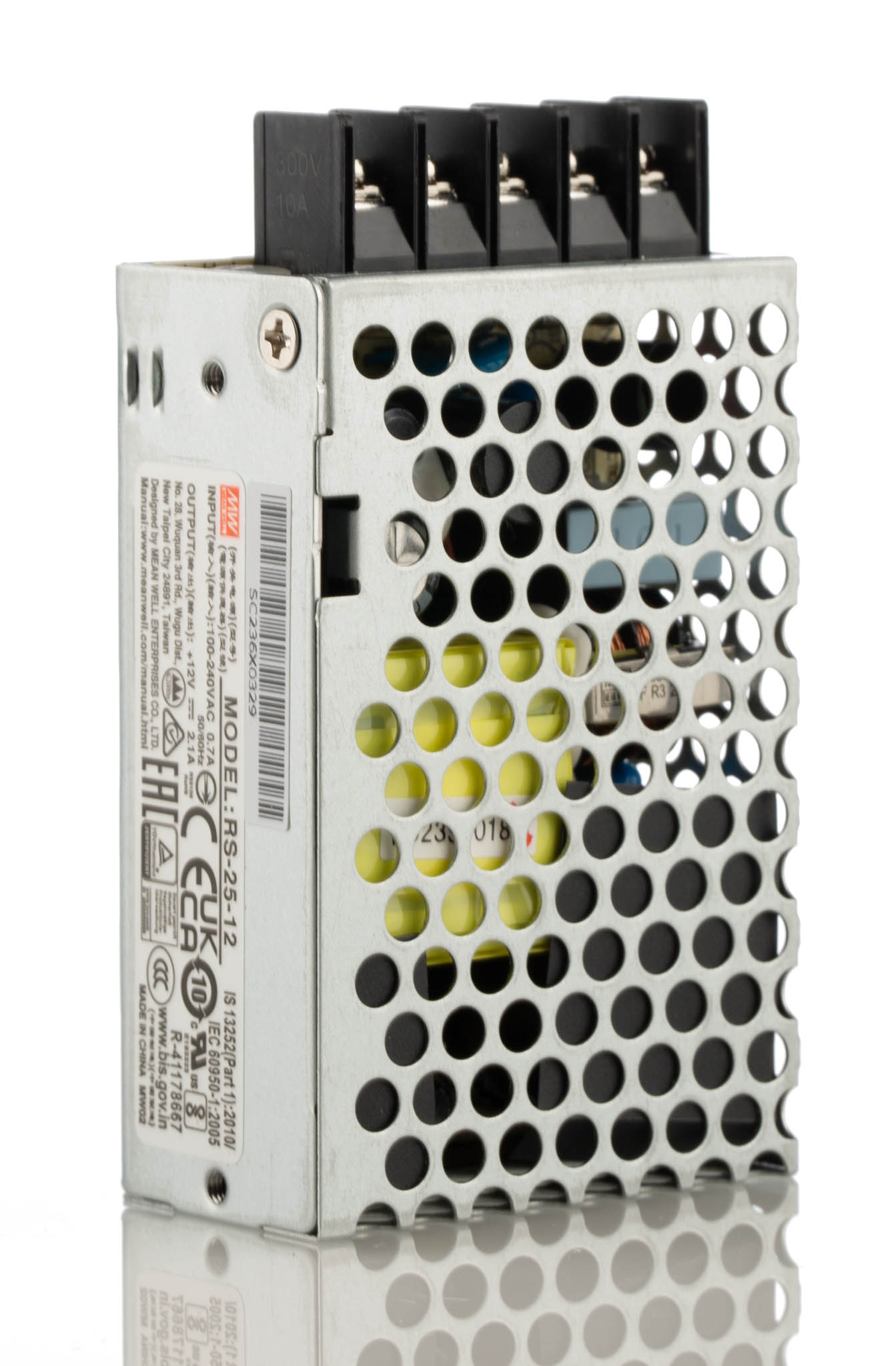 MEAN WELL Switching Power Supply, RS-25-12, 12V dc, 2.1A, 25W, 1 Output, 125 → 373 V dc, 88 → 264 V ac