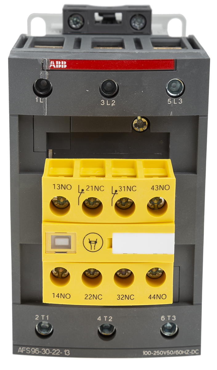 ABB Jokab AFS Contactor, 100/250 V ac/dc Coil, 3-Pole, 130 A, 55 kW 250 V, 3 NO, 600V
