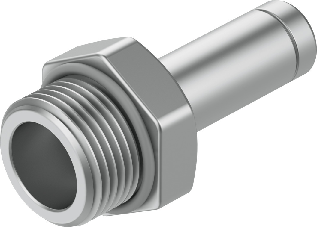 Festo NPQH Series Straight Threaded Adaptor, G 1/8 Male to Push In 6 mm, Threaded-to-Tube Connection Style, 578361