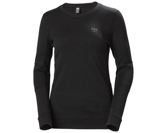 Helly Hansen Black 43 % Polypropylene, 57 % Merino Thermal Shirt, XS