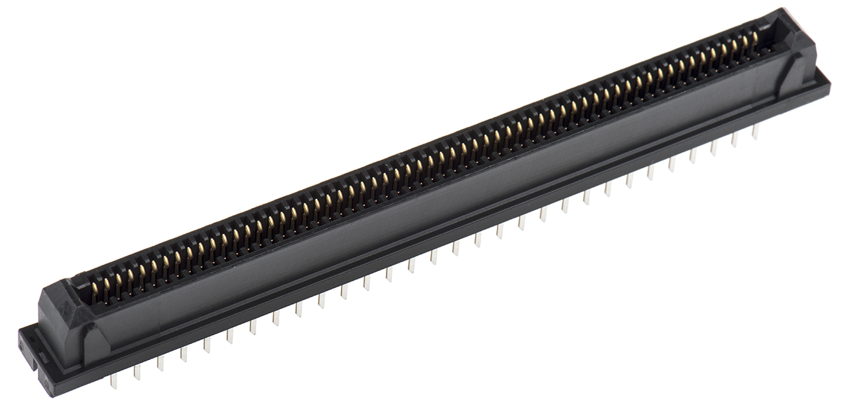 JAE Female Edge Connector, Through Hole Mount, 120-Contacts, 1.27mm Pitch, 2-Row, Solder Termination