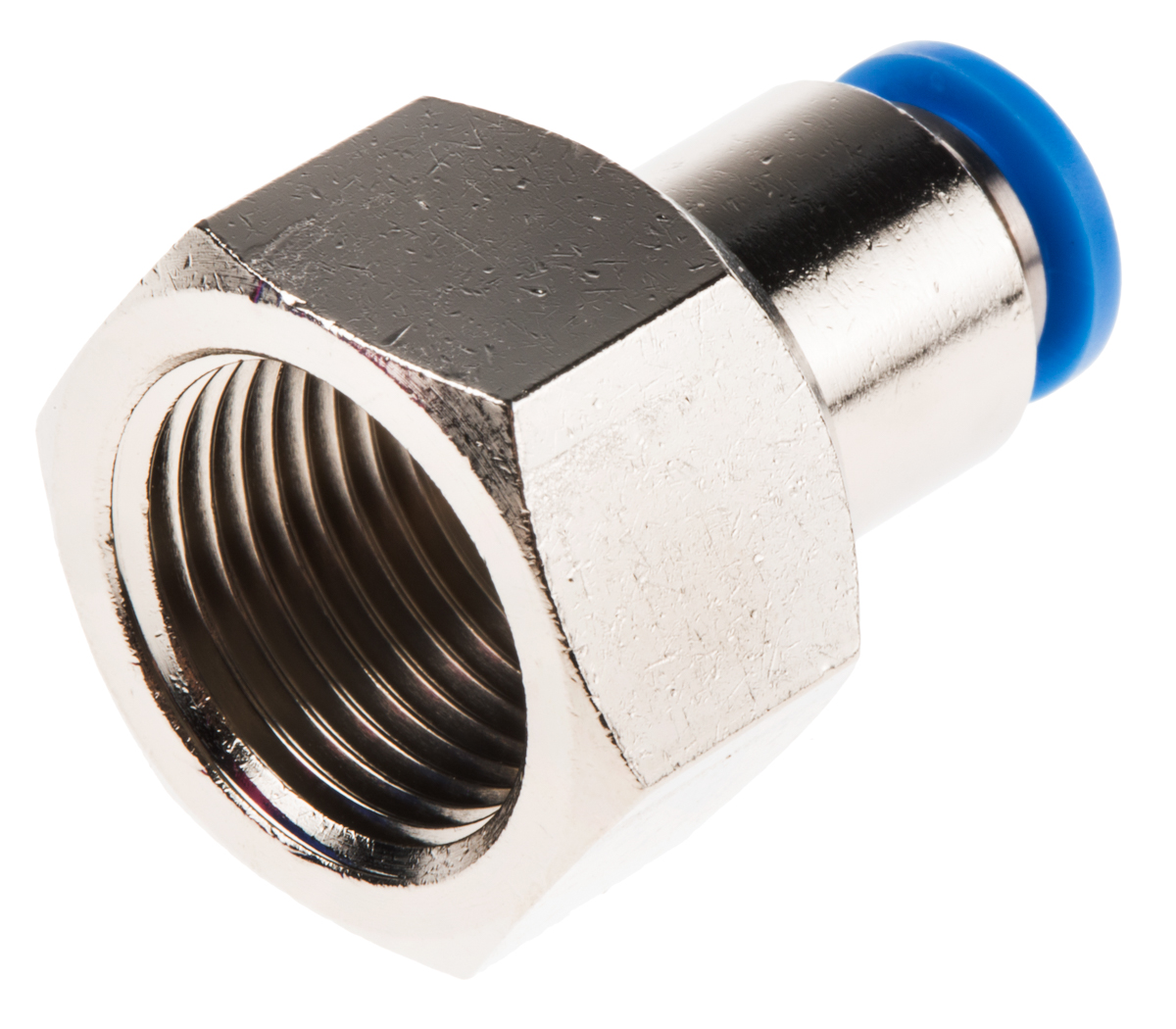 Festo QS Series Straight Threaded Adaptor, G 3/8 Female to Push In 6 mm, Threaded-to-Tube Connection Style, 190652