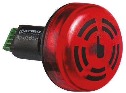 Werma 450 Series Red Buzzer Beacon, 30 V dc, IP65, Panel Mount, 80dB at 1 Metre