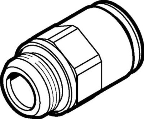 Festo NPQM Series Straight Threaded Adaptor, G 1/4 Male to Push In 12 mm, Threaded-to-Tube Connection Style, 558667