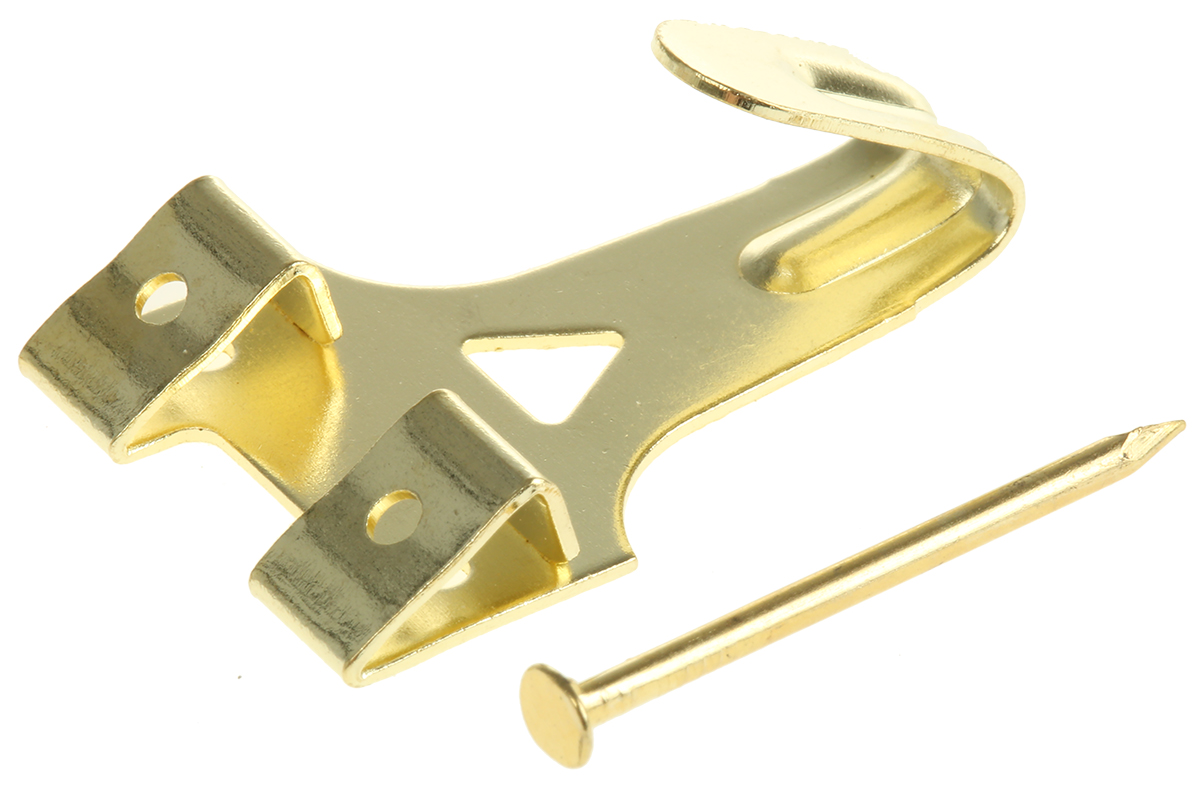 RS PRO Steel Brass Plated Angle Drive Hook