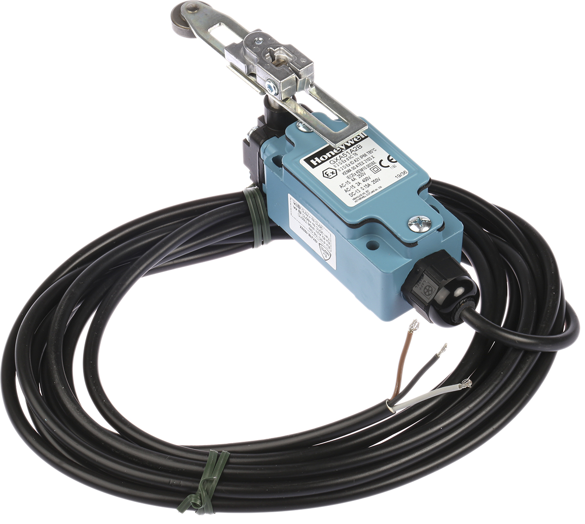 Honeywell GXA Series Adjustable Roller Lever Limit Switch, NO/NC, IP66, IP67, SPDT, Die Cast Zinc Housing, 250V ac Max,