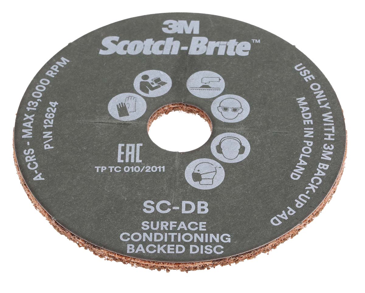 3M Aluminium Oxide Sanding Disc, 115mm, Coarse Grade, 10 in pack