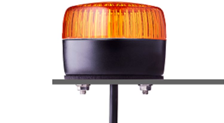 AUER Signal PFL Series Amber Multi Strobe Beacon, 24 V ac/dc, Base Mount, LED Bulb, IP67, IP69