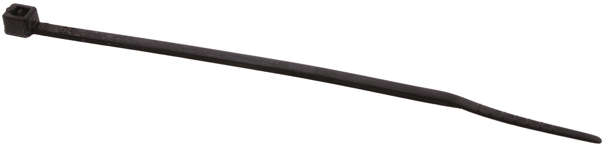 RS PRO Cable Tie, Flame Retardant, 100mm x 2.5 mm, Black Nylon, Pk-100