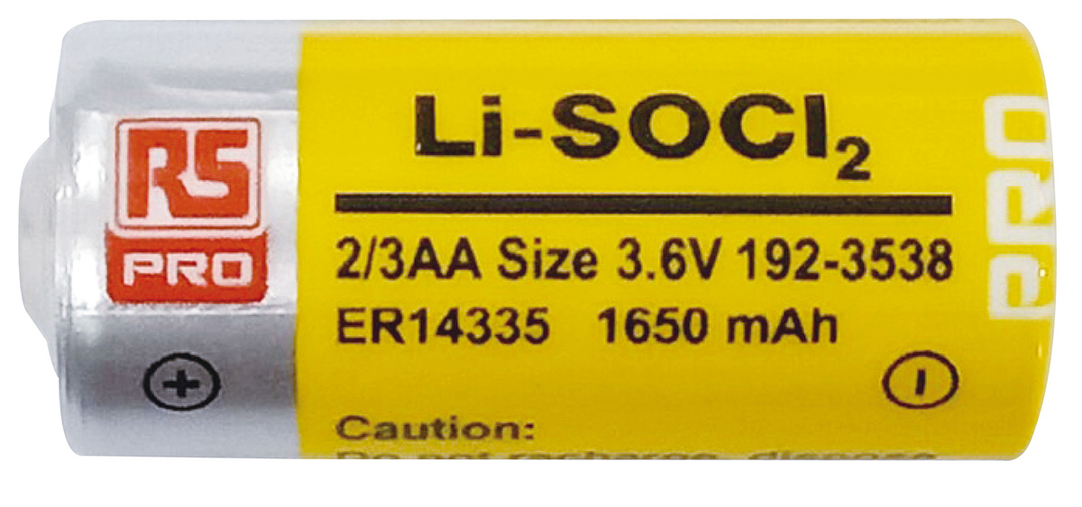 RS PRO Lithium Thionyl Chloride 3.6V, 2/3 AA 2/3 AA Battery