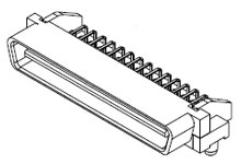 Molex, 71661 Male 100 Pin Right Angle Through Hole SCSI Connector 1.27mm Pitch, Solder