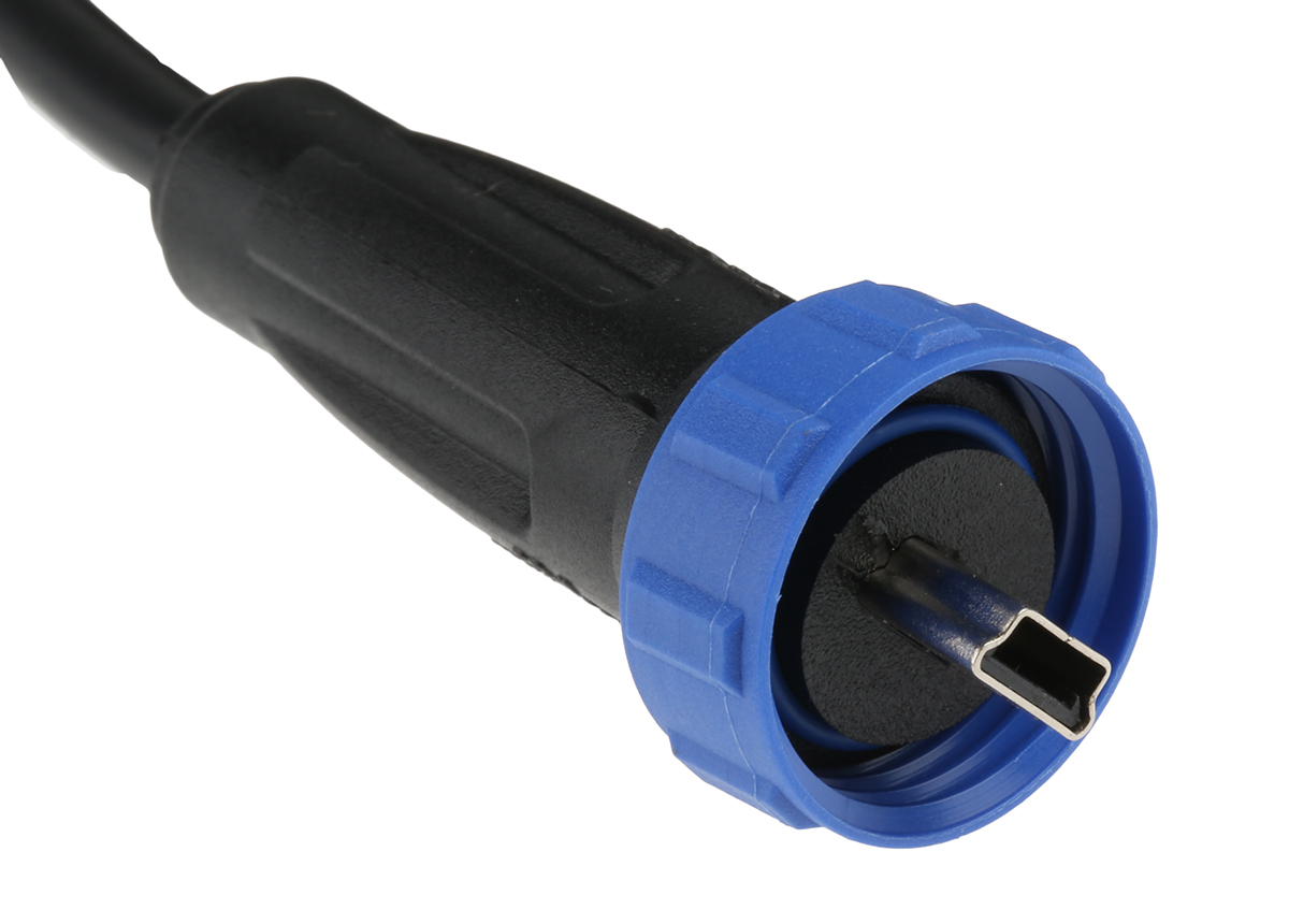 Bulgin USB 2.0, Male Mini USB B to Male USB A, 3m