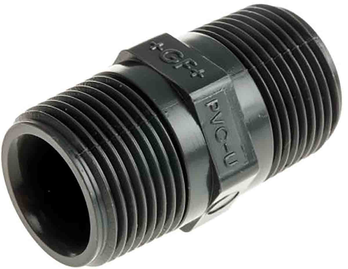 Georg Fischer Plastic Pipe Fitting, Straight Threaded, R 3/4in