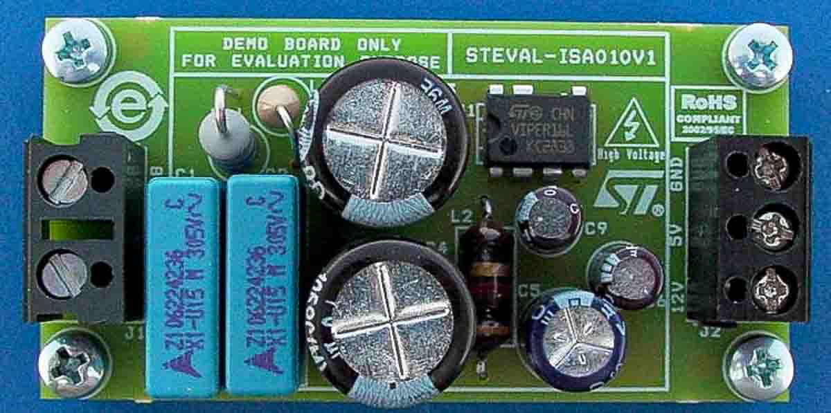 STMicroelectronics Demonstration Board Power Management for VIPER16 for Non-Isolated Auxiliary Power Supply