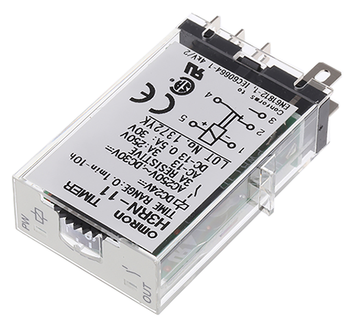 Omron H3RN Series Plug In Timer Relay, 24V dc, 1-Contact, 0.1 min → 10h