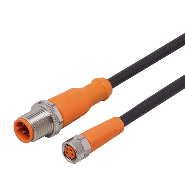 ifm electronic Male 4 way M12 to Female 3 way M8 Communication Cable, 2.5 m