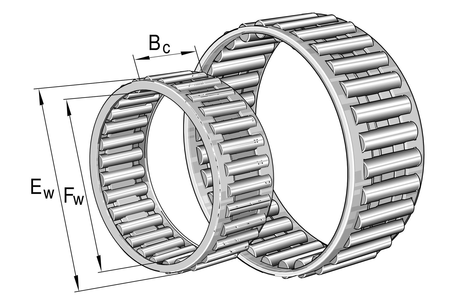INA K52X57X12-A/0-7 52 mm ID Roller Bearing Needle, 57 mm OD