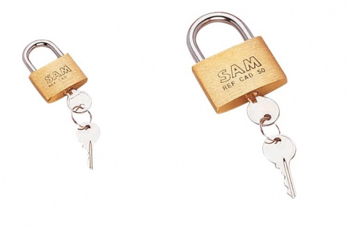 SAM Key Brass Padlock, 5mm Shackle