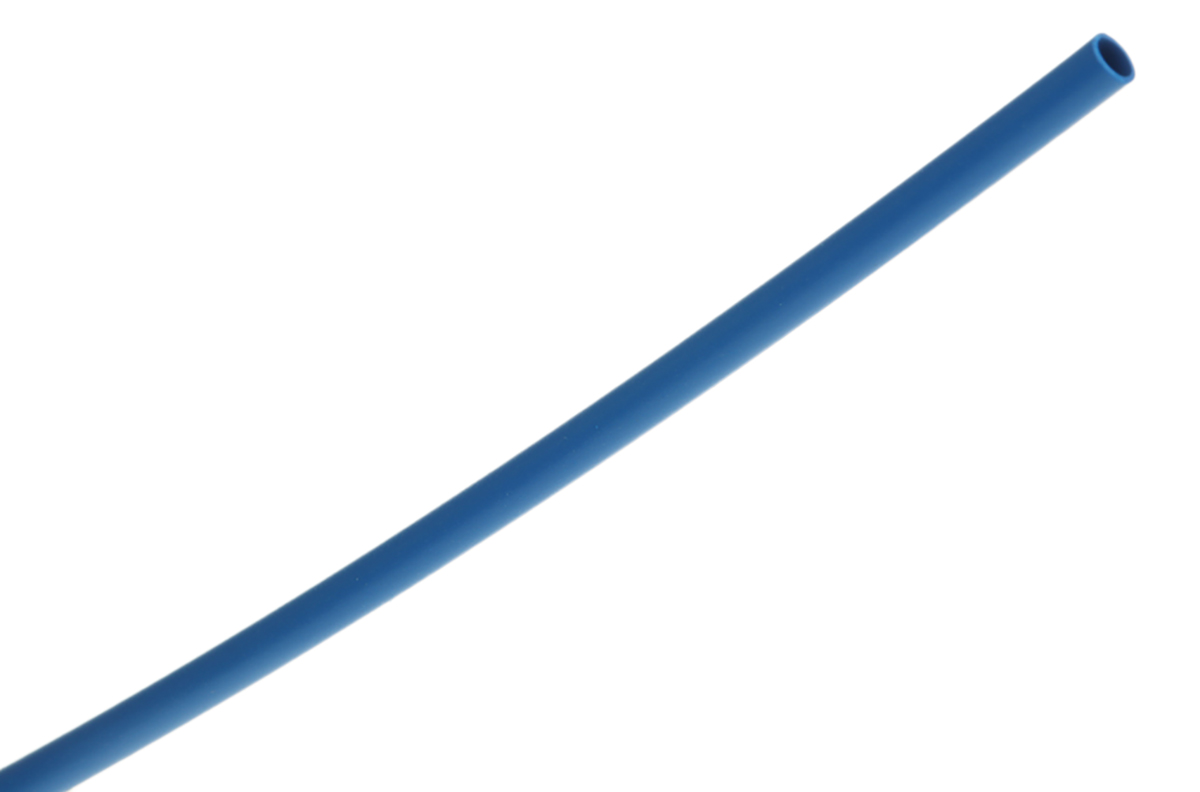 TE Connectivity Heat Shrink Tubing, Blue 1.6mm Sleeve Dia. x 1.2m Length 2:1 Ratio, RNF-100 Series