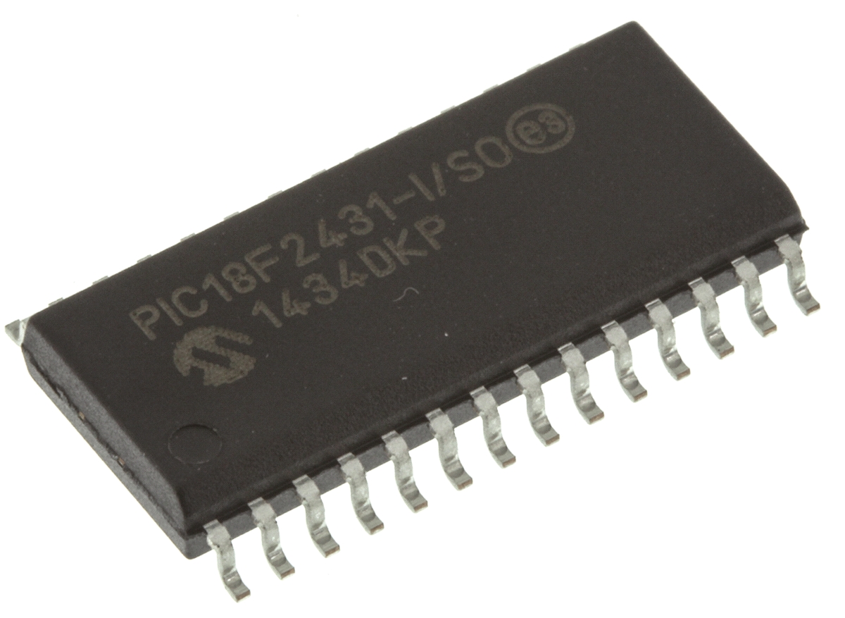 Microchip, 8 bit PIC, PIC18F2431 Microcontroller, 40 MHz, 16kB FLASH, 28-Pin SOIC