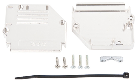 Amphenol Communications Solutions 863093C Series Thermoplastic Angled, Straight D Sub Backshell, 50 Way, Strain Relief