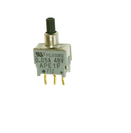 Nidec Components APE Series Miniature Push Button Switch, On-(On), PCB, SPDT, 60V ac/dc