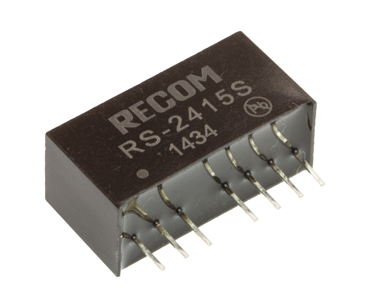 Recom RS DC-DC Converter, 15V dc/ 134mA Output, 18 → 36 V dc Input, 2W, Through Hole, +85°C Max Temp -40°C Min