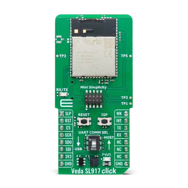 MikroElektronika Veda SL917 Click Wifi Antenna Connector Bluetooth, WiFi Add On Board for Wireless Devices 2.4GHz