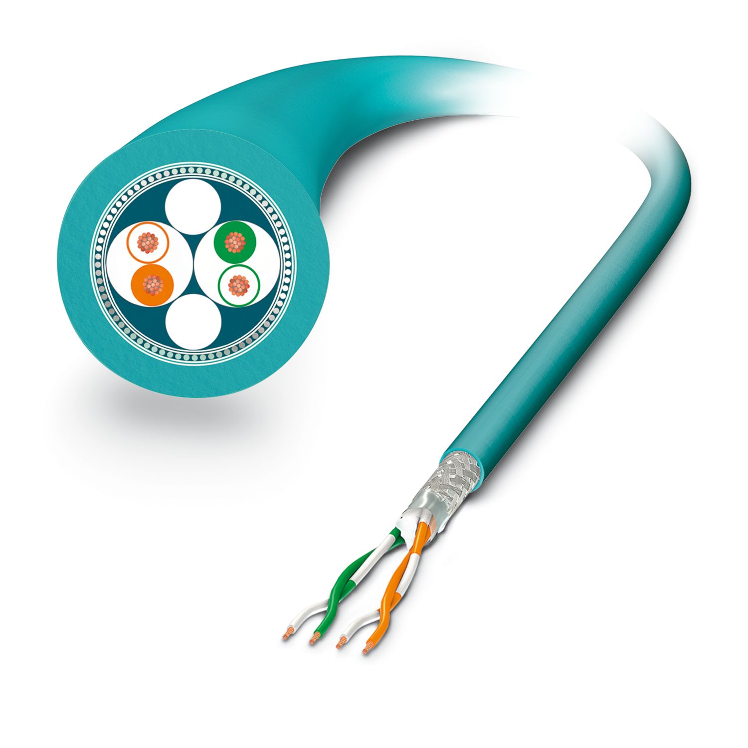 Phoenix ContactVS-OE-OE-93E-100.0, 100m Cat5, Blue, SF/UTP Shielded, Unterminated PUR Sheath