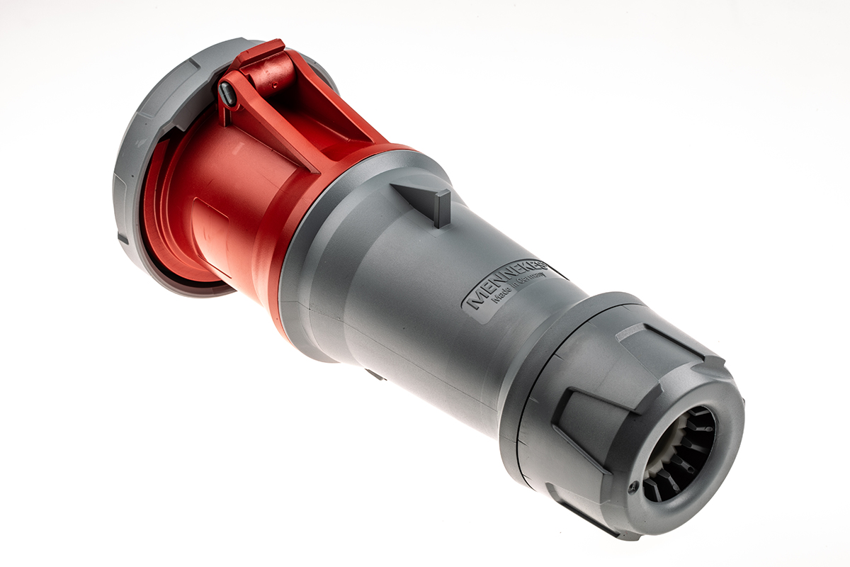 MENNEKES, PowerTOP Plus IP67 Red Cable Mount 3P + N + E Industrial Power Socket, Rated At 63A, 400 V
