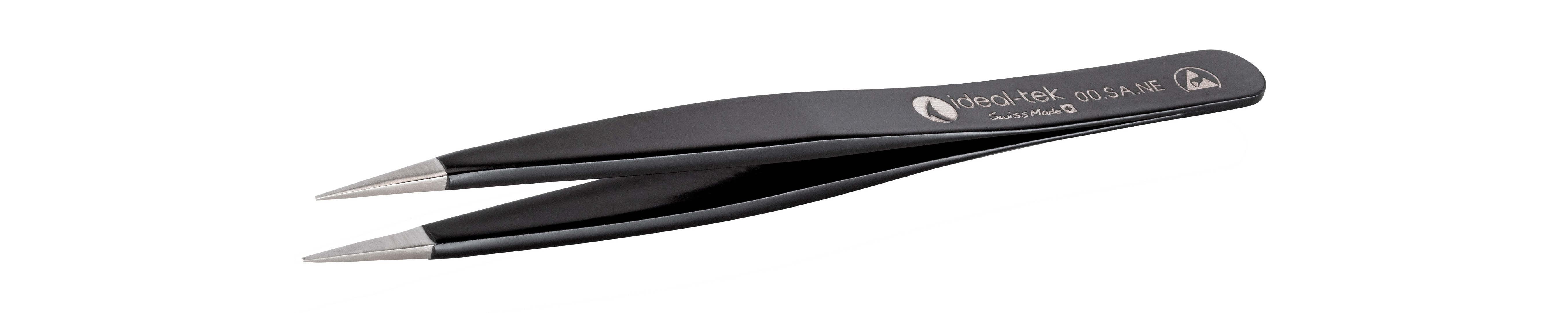 ideal-tek 120 mm, Polyester (Handle), Stainless Steel (Body), Flat, ESD Tweezers